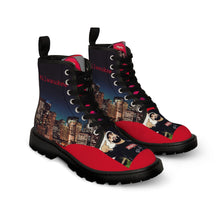 Load image into Gallery viewer, Red and Black Men&#39;s Lace Up Hightop Canvas Shoe
