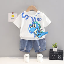 Load image into Gallery viewer, Children&#39;s Clothing Korean Version Children&#39;s Cartoon Round Neck T-Shirt Boy Short Sleeve Suit
