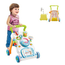 Load image into Gallery viewer, Unisex Infants&#39; Walker Toddler Trolley Multi function Anti rollover Height Adjustable Walker Walking Teaching Cars Toys
