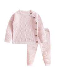 Load image into Gallery viewer, Baby Boy Girl Clothes Sets Spring Autumn Solid Newborn Baby Girl Clothing Long Sleeve Tops + Pants Outfits Casual Baby Pajamas  No hat
