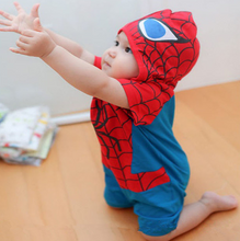 Load image into Gallery viewer, Spider Man Baby Cotton Jumpsuit Hooded Romper
