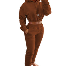 Load image into Gallery viewer, Women&#39;s Spring And Winter Plush Sports Casual Suit Hoodie+Jogging Pants Two-Piece Set
