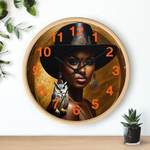 Load image into Gallery viewer, R&amp;RH Woman and Owl Wall Clock
