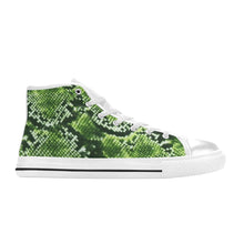 Load image into Gallery viewer, R&amp;RH Women&#39;s Green White Trim High Top Tennis Shoes
