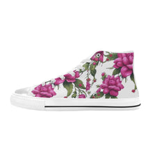 Load image into Gallery viewer, R&amp;RH Fushia Roses Women&#39;s Classic High Top Canvas Shoes
