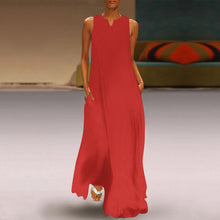 Load image into Gallery viewer, R_RH Red Sleeveless Long Dress With Pockets
