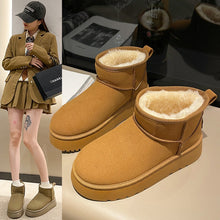 Load image into Gallery viewer, Women ankle 4.5cm rubber boots with fur platform fashion boots
