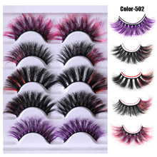 Load image into Gallery viewer, Multi-Layer Colorful 5 pieces Thick Fluffy Mink False Eyelashes
