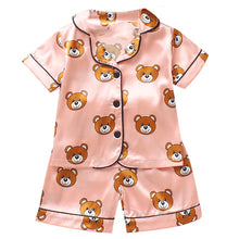 Load image into Gallery viewer, Toddle Boy Girls Ice Silk Satin Pajamas Sets

