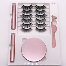 Load image into Gallery viewer, Eight Pairs Of Magnet False Eyelashes With Round Box Mirror
