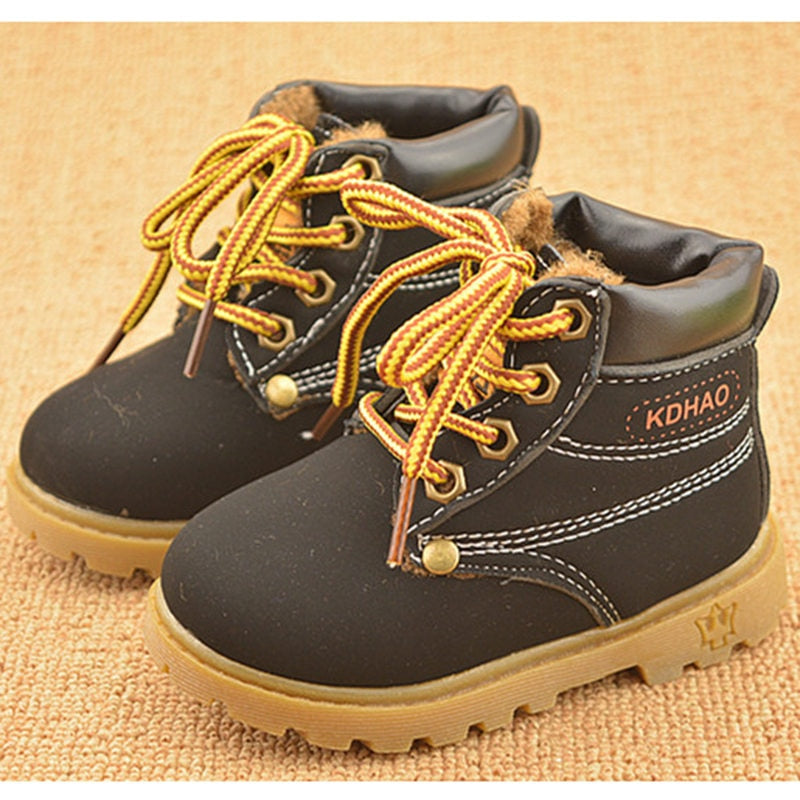 Winter Children's Boots Girls Boys Plush Martin Boots Casual Warm Ankle Shoes Kids Fashion Sneakers Baby Snow Boots