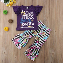 Load image into Gallery viewer, Toddler Girls 2 pieces Ruffle T-shirt,Floral Pants Outfits
