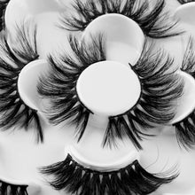 Load image into Gallery viewer, 7 Pairs 3D Mink Hair False Eyelashes 25mm Lashes Thick Long Wispy Fluffy Handmade False Eyelashes
