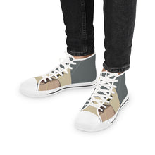 Load image into Gallery viewer, R&amp;RH men&#39;s gray Huh?! high top sneakers
