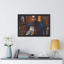 Load image into Gallery viewer, R_RH Man and Owl Framed Horizontal Poster
