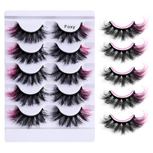 Load image into Gallery viewer, 5 Pairs Of Colorful Fried False Eyelashes Multi Layer Thick Cross Mink Like Eyelashes
