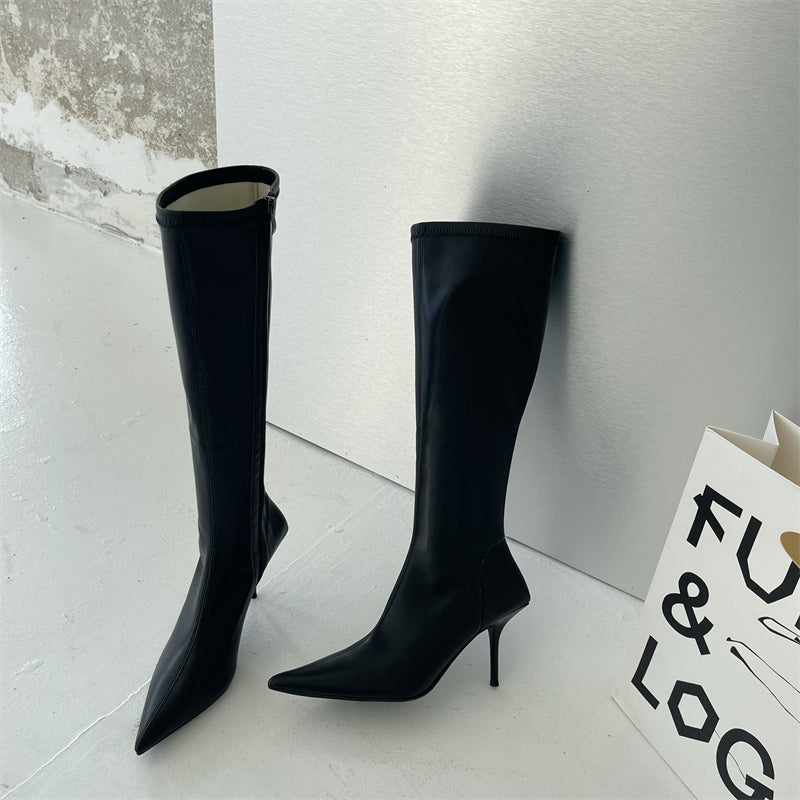 Autumn New Women's Boots Fashion Temperament Colorful Pointed Long Boots Slim Heels High Heels Boots