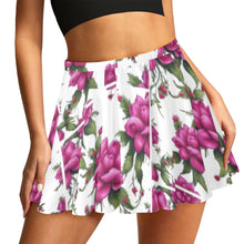 Load image into Gallery viewer, R&amp;RH Fushia Roses Skater Skirt
