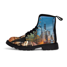 Load image into Gallery viewer, R&amp;RH Men&#39;s Blue Chicago Chess Canvas Boots
