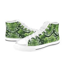 Load image into Gallery viewer, R&amp;RH Women&#39;s Green White Trim High Top Tennis Shoes
