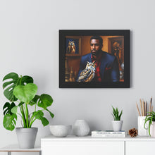 Load image into Gallery viewer, R_RH Man and Owl Framed Horizontal Poster
