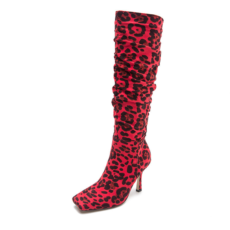 New Style Autumn And Winter High Heeled Knee Boots