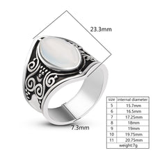 Load image into Gallery viewer, Vintage Silver Big Stone Ring for Women Fashion Bohemian Boho Jewelry
