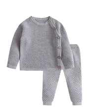 Load image into Gallery viewer, Baby Boy Girl Clothes Sets Spring Autumn Solid Newborn Baby Girl Clothing Long Sleeve Tops + Pants Outfits Casual Baby Pajamas  No hat
