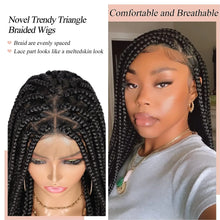 Load image into Gallery viewer, Triangle Knotless Braided Wigs 36Inch Bohemian Curly Braided Lace Front Wigs Synthetic Hand Double Lace Braid Wig
