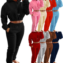 Load image into Gallery viewer, Women&#39;s Spring And Winter Plush Sports Casual Suit Hoodie+Jogging Pants Two-Piece Set
