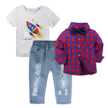 Load image into Gallery viewer, 4Pcs Boys Clothes Sets Summer Children Clothing Baby Boy Sport Suit T-shirt+Jeans Costume For Kids
