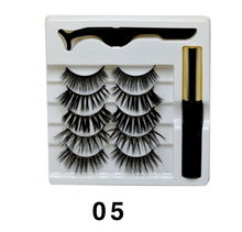 Load image into Gallery viewer, 5pairs Magnet Eyelash Magnetic Liquid Eyeliner&amp; Magnetic False
