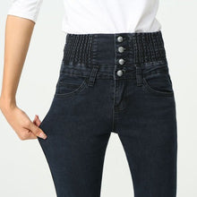 Load image into Gallery viewer, Autumn New Large Slim Pants Elastic High Waist Elastic Pencil Pants Korean Jeans Women
