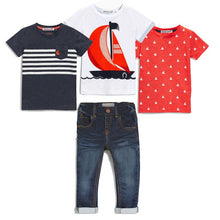 Load image into Gallery viewer, 4Pcs Boys Clothes Sets Summer Children Clothing Baby Boy Sport Suit T-shirt+Jeans Costume For Kids
