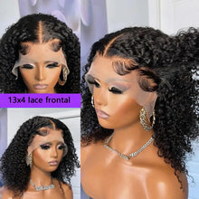 Load image into Gallery viewer, 13x4 front lace deep curve bob wig human hair wig lace front 
