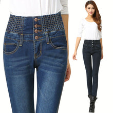 Load image into Gallery viewer, Autumn New Large Slim Pants Elastic High Waist Elastic Pencil Pants Korean Jeans Women
