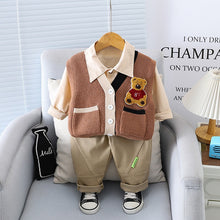 Load image into Gallery viewer, Toddler boys Autumn Vest long three piece trendy Suit
