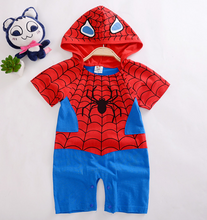 Load image into Gallery viewer, Spider Man Baby Cotton Jumpsuit Hooded Romper
