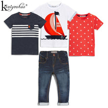 Load image into Gallery viewer, 4Pcs Boys Clothes Sets Summer Children Clothing Baby Boy Sport Suit T-shirt+Jeans Costume For Kids
