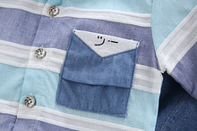 Load image into Gallery viewer, Newborn boy spring striped shirt,jeans 2 piece set
