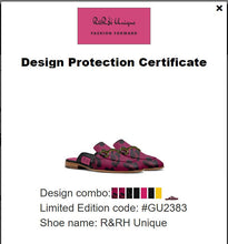 Load image into Gallery viewer, R_RH unique rich magenta slipper design
