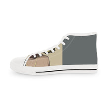 Load image into Gallery viewer, R&amp;RH men&#39;s gray Huh?! high top sneakers
