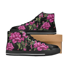 Load image into Gallery viewer, R&amp;RH Fushia Roses Women&#39;s Classic High Top Canvas Shoes
