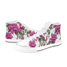 Load image into Gallery viewer, R&amp;RH Fushia Roses Women&#39;s Classic High Top Canvas Shoes
