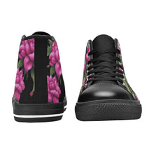 Load image into Gallery viewer, R&amp;RH Fushia Roses Women&#39;s Classic High Top Canvas Shoes
