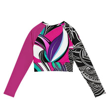 Load image into Gallery viewer, R_RH long-sleeve abstract womens crop top
