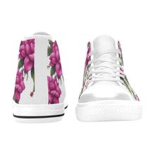 Load image into Gallery viewer, R&amp;RH Fushia Roses Women&#39;s Classic High Top Canvas Shoes
