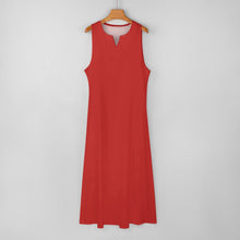 Load image into Gallery viewer, R_RH Red Sleeveless Long Dress With Pockets
