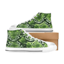 Load image into Gallery viewer, R&amp;RH Women&#39;s Green White Trim High Top Tennis Shoes
