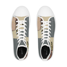 Load image into Gallery viewer, R&amp;RH men&#39;s gray Huh?! high top sneakers
